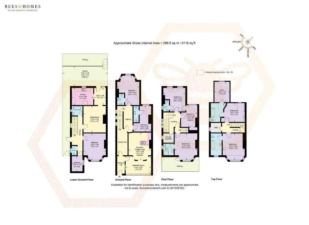 8 bedroom end of terrace house for sale - floorplan