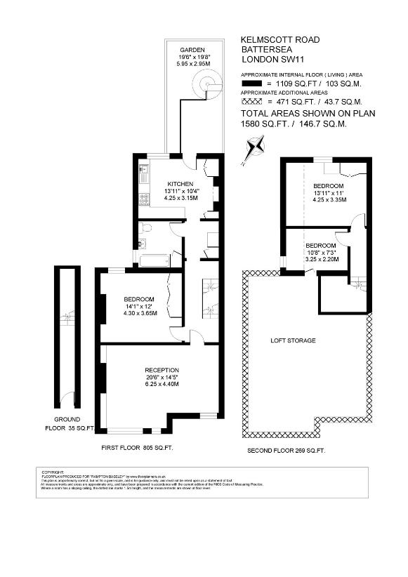 3 bedroom flat for sale - floorplan