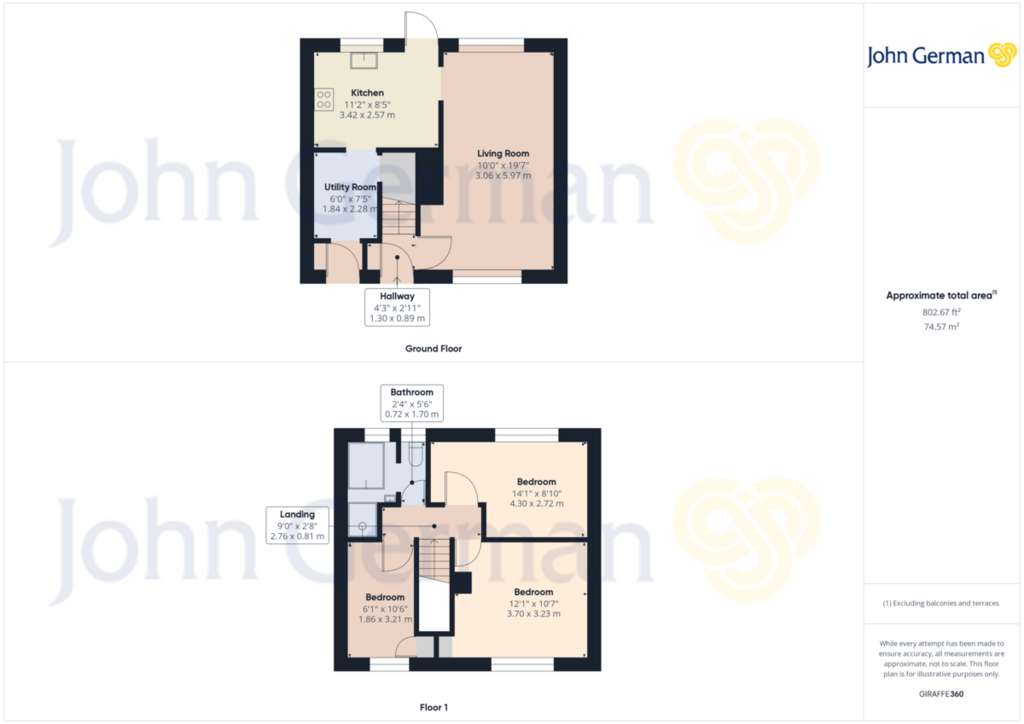 3 bedroom terraced house for sale - floorplan