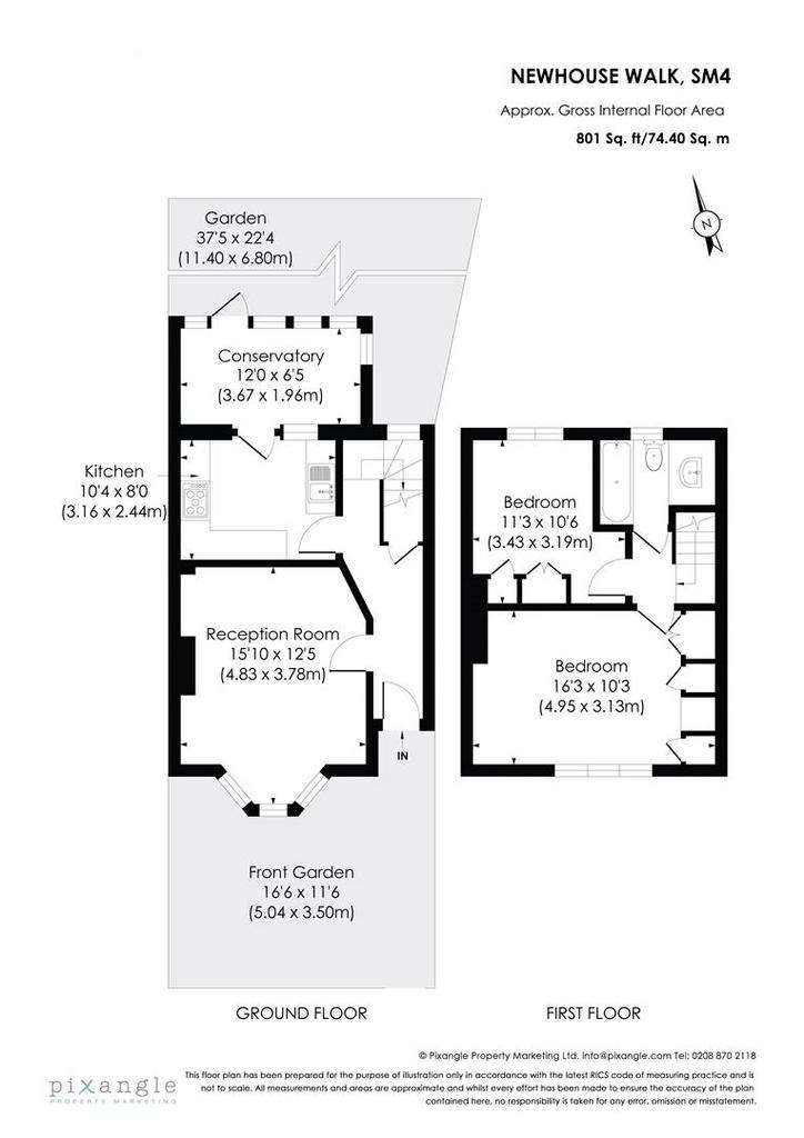2 bedroom house for sale - floorplan