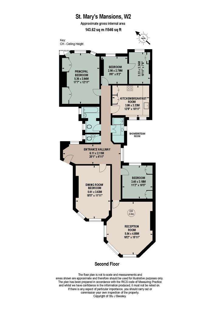 3 bedroom flat for sale - floorplan