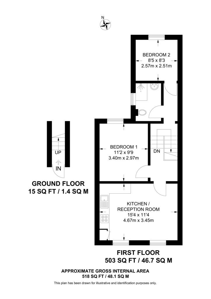 2 bedroom flat to rent - floorplan