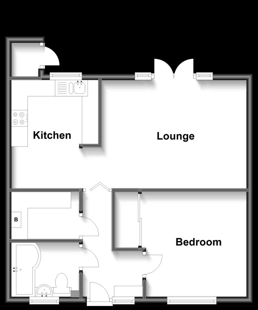 1 bedroom bungalow for sale - floorplan