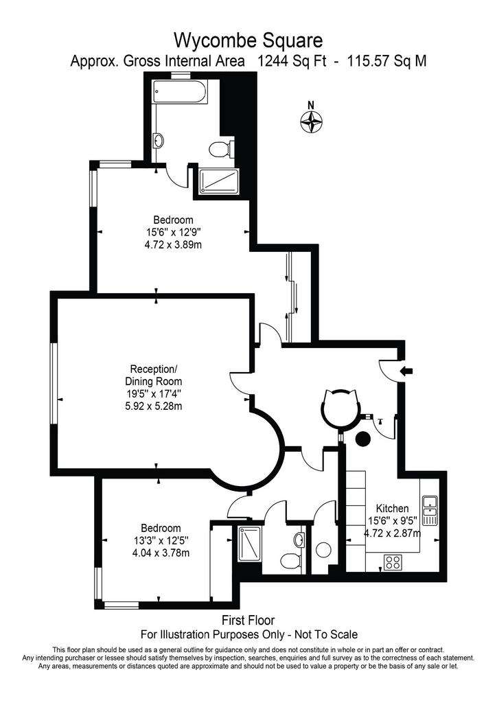 2 bedroom flat to rent - floorplan