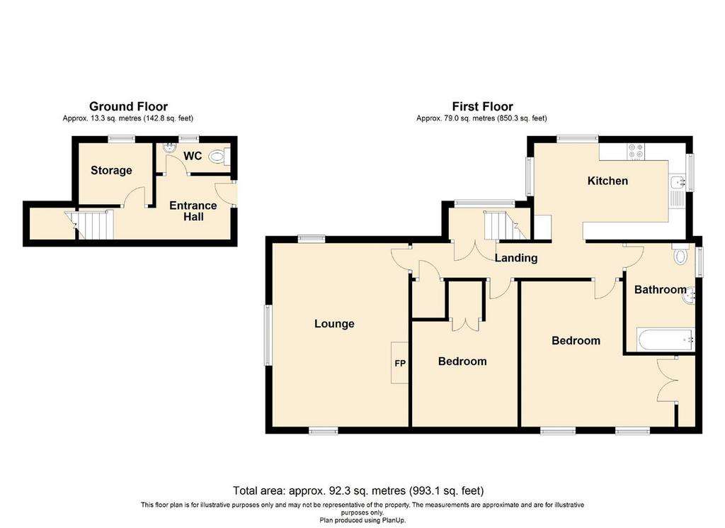 2 bedroom detached house for sale - floorplan