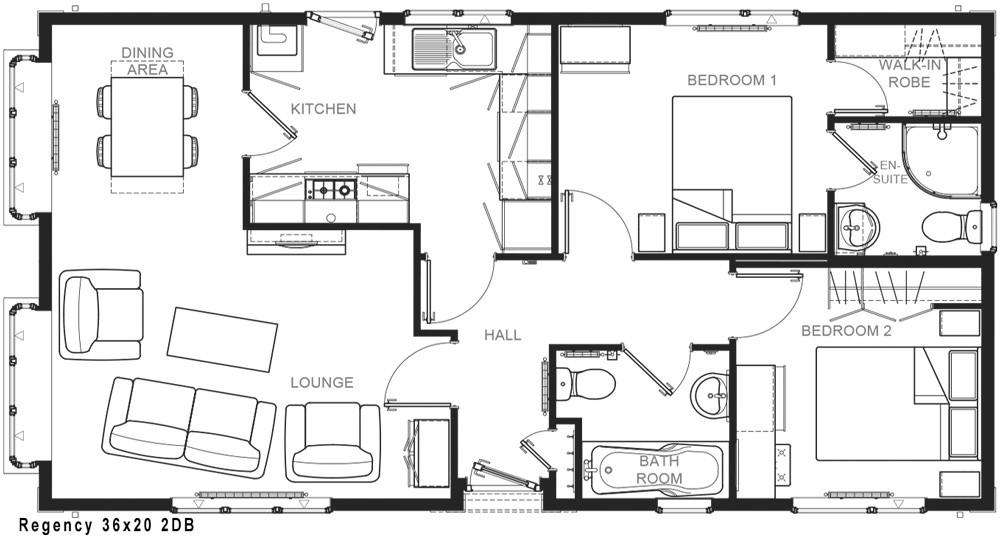 2 bedroom park home for sale - floorplan