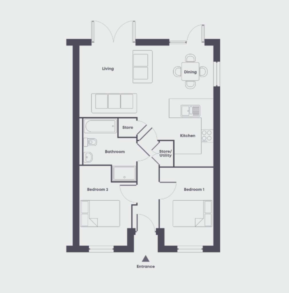 2 bedroom semi-detached bungalow for sale - floorplan