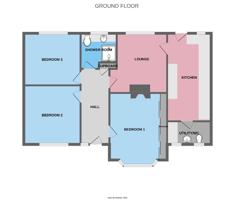 3 bedroom bungalow for sale - floorplan