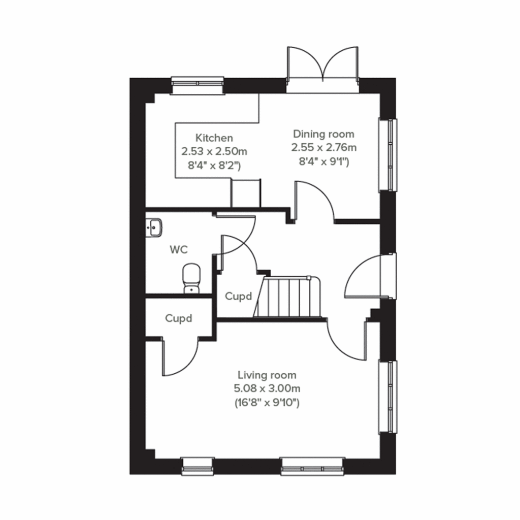 2 bedroom semi-detached house for sale - floorplan