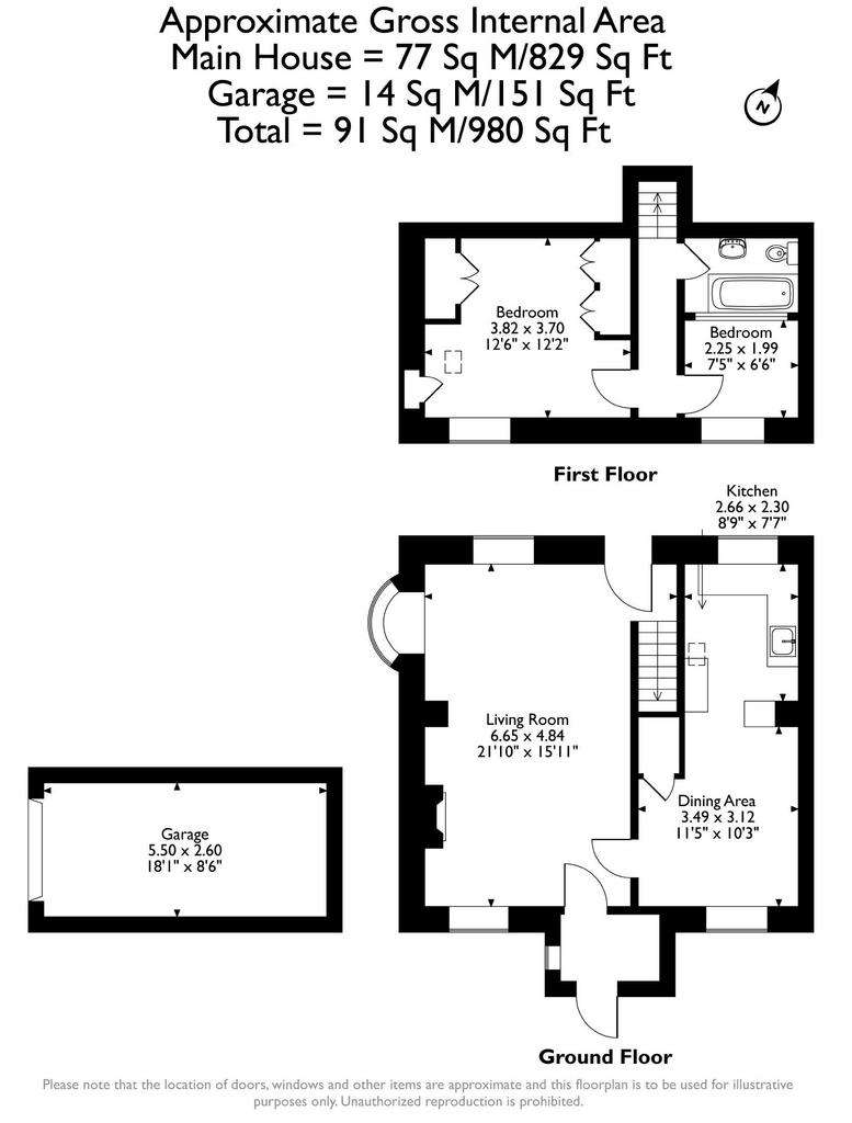 2 bedroom semi-detached house for sale - floorplan