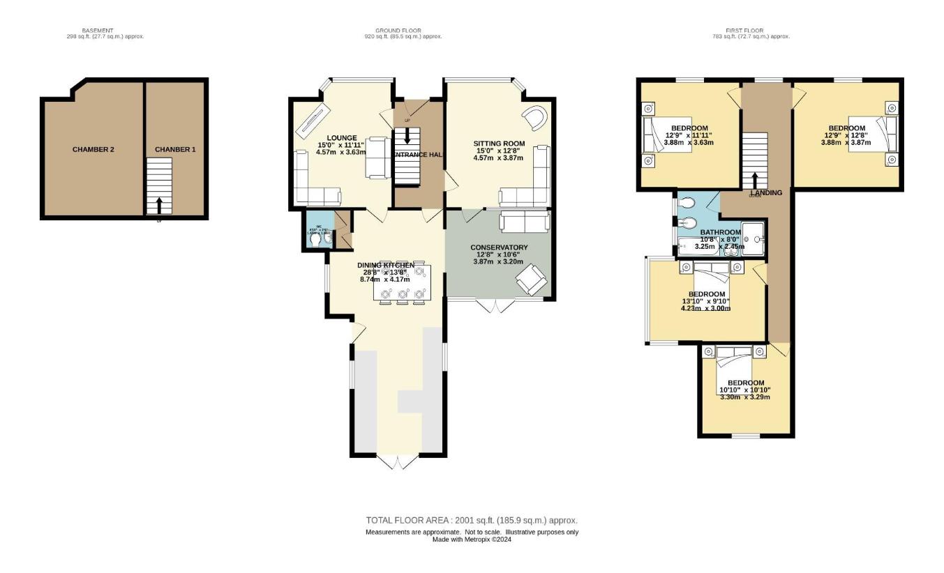 4 bedroom semi-detached house for sale - floorplan