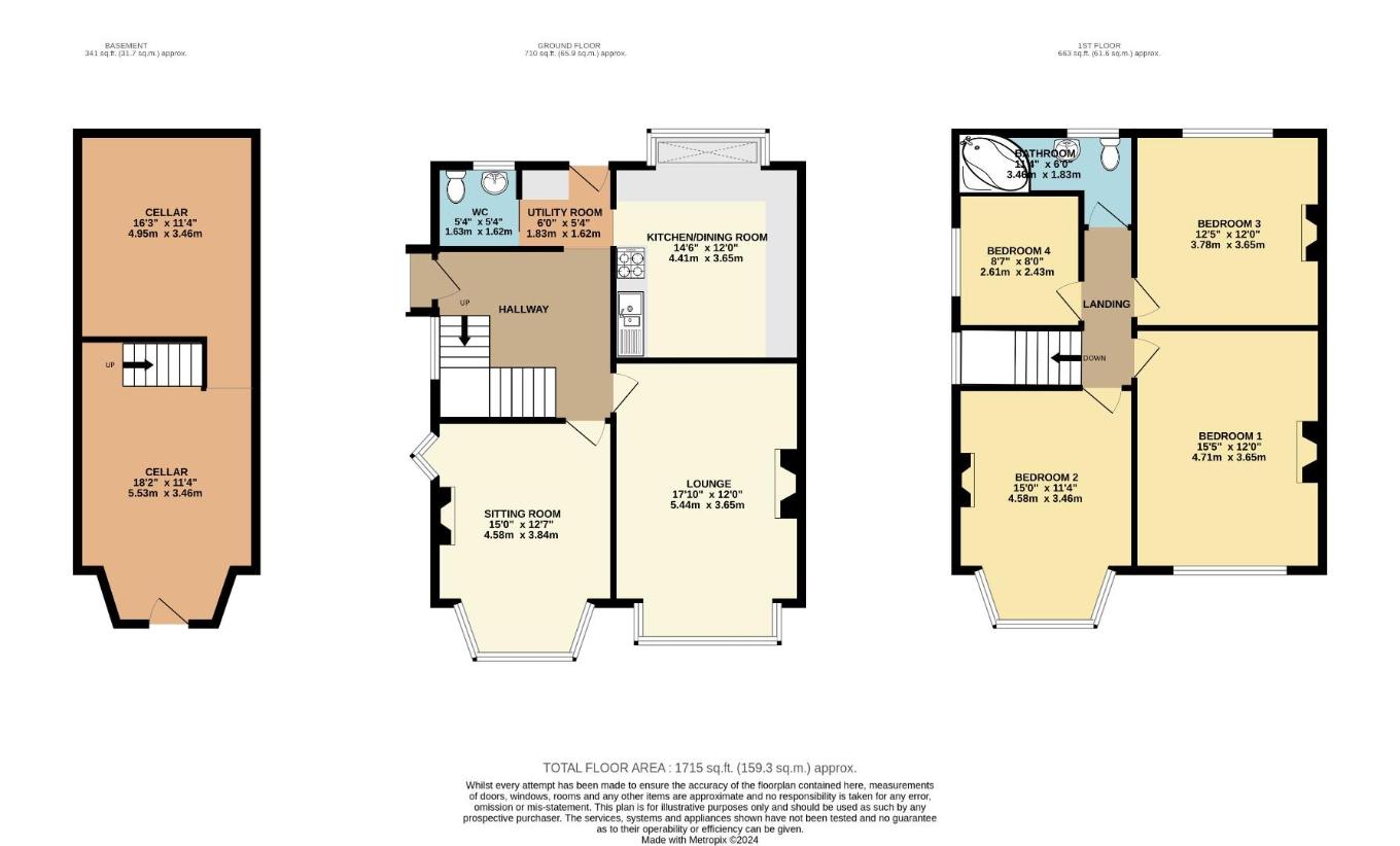 4 bedroom semi-detached house for sale - floorplan