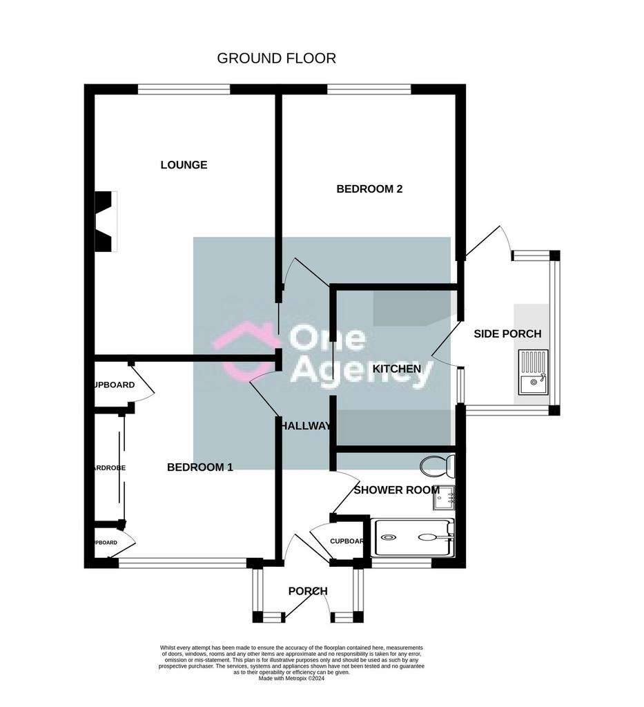 2 bedroom semi-detached bungalow for sale - floorplan