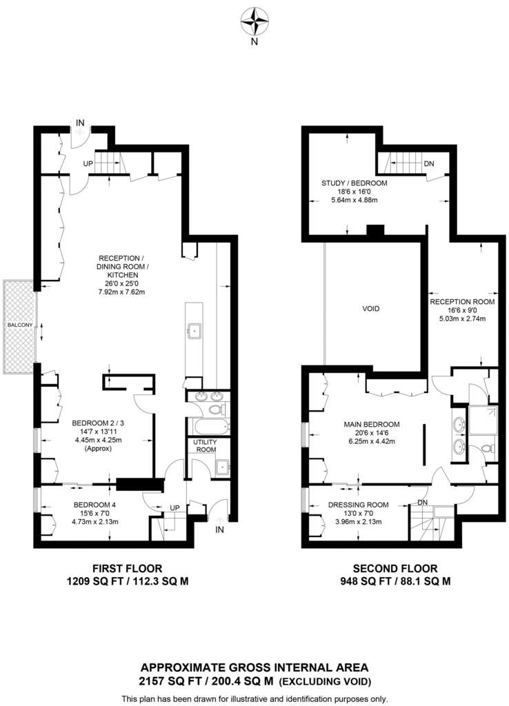 4 bedroom flat to rent - floorplan