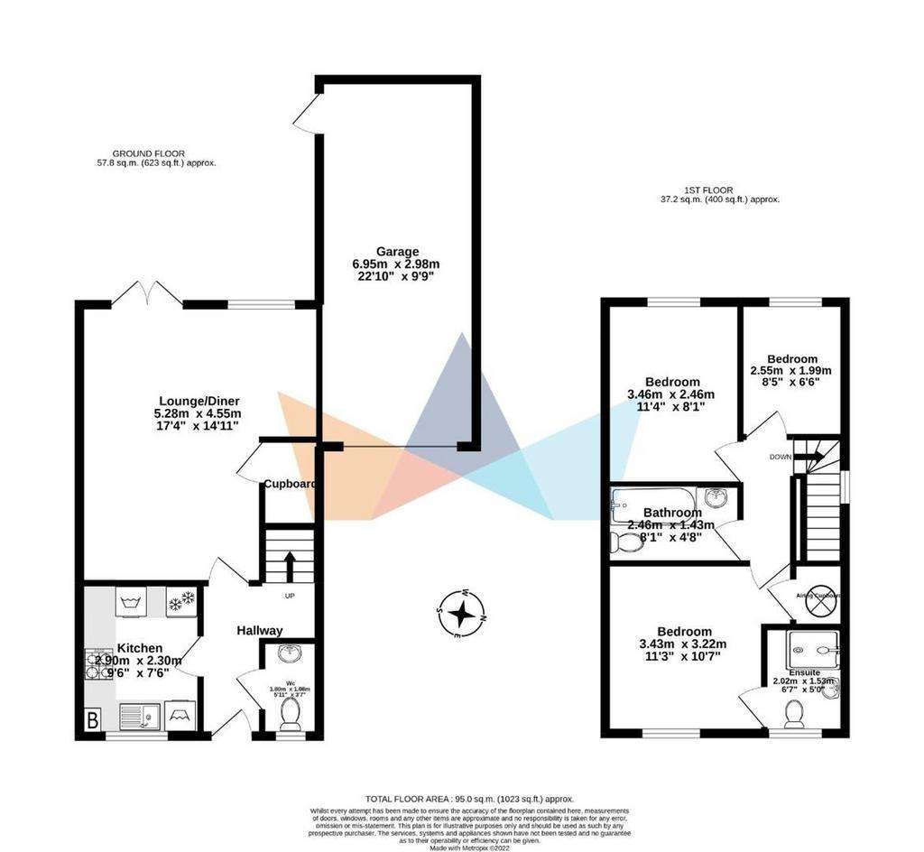 3 bedroom semi-detached house for sale - floorplan