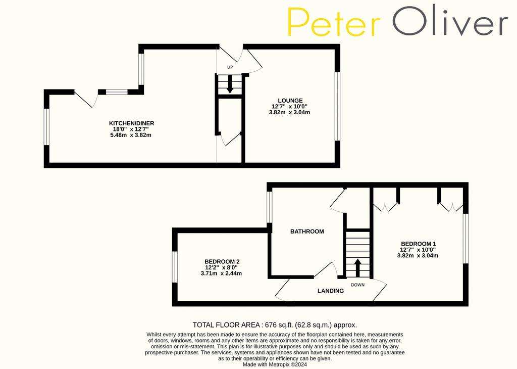 2 bedroom character property for sale - floorplan