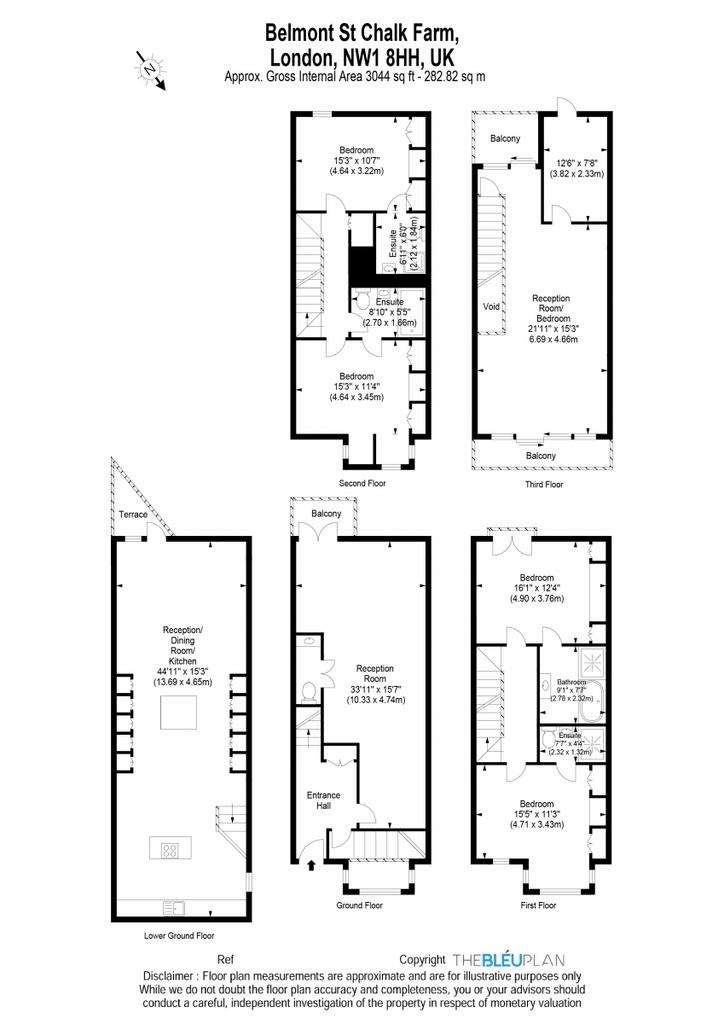 4 bedroom terraced house to rent - floorplan