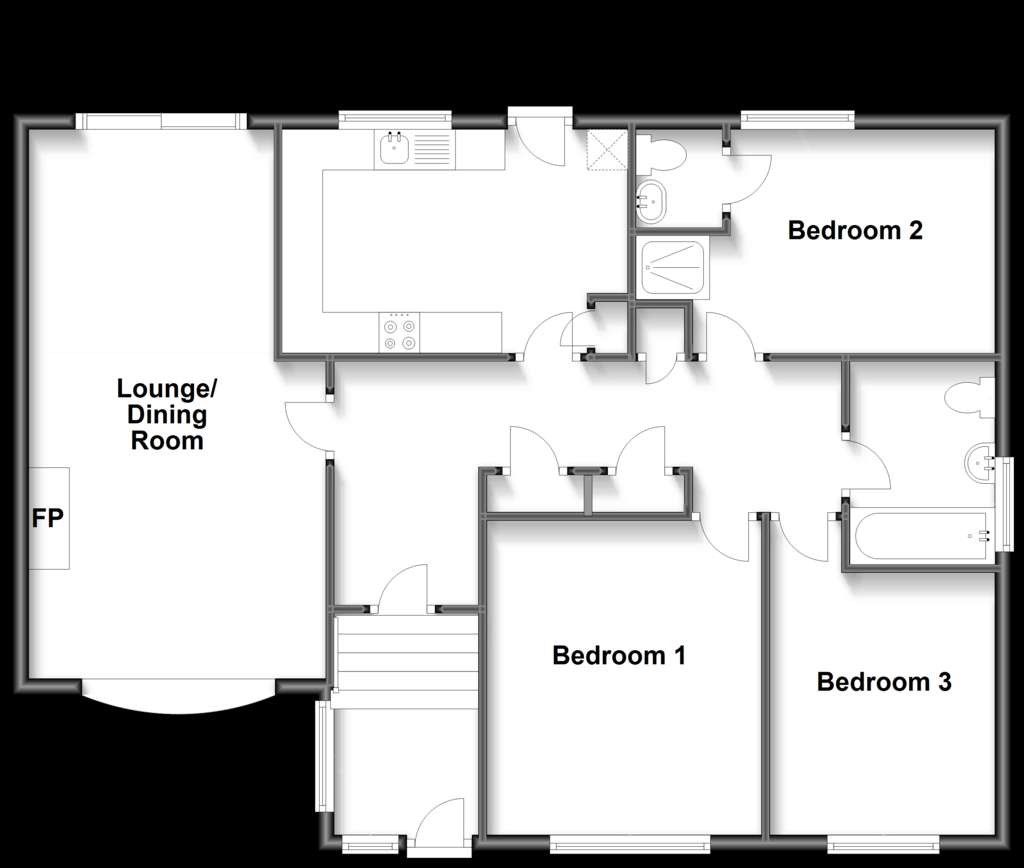 3 bedroom detached bungalow for sale - floorplan