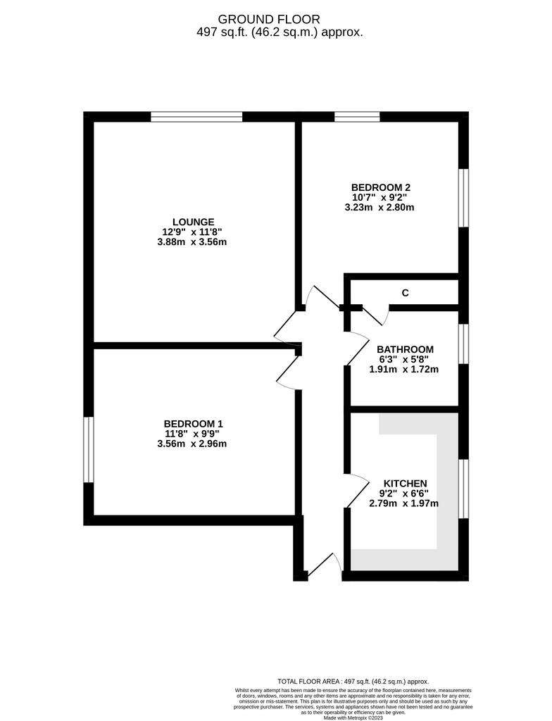 2 bedroom flat for sale - floorplan