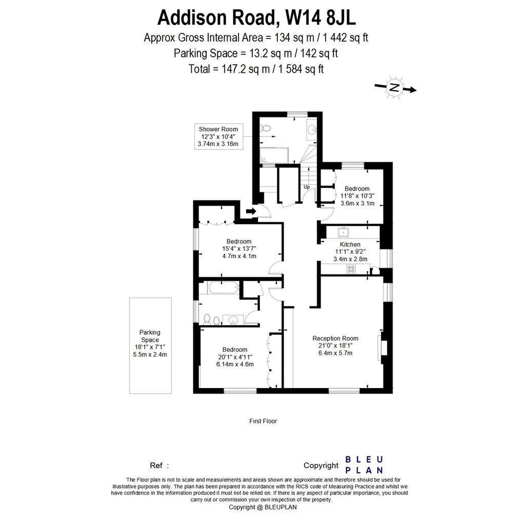 3 bedroom flat for sale - floorplan