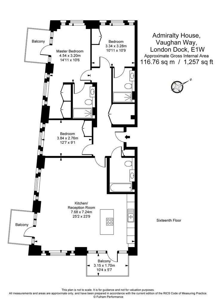 3 bedroom flat to rent - floorplan