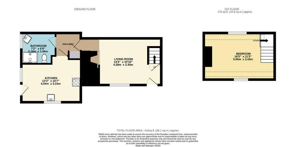 1 bedroom detached house for sale - floorplan