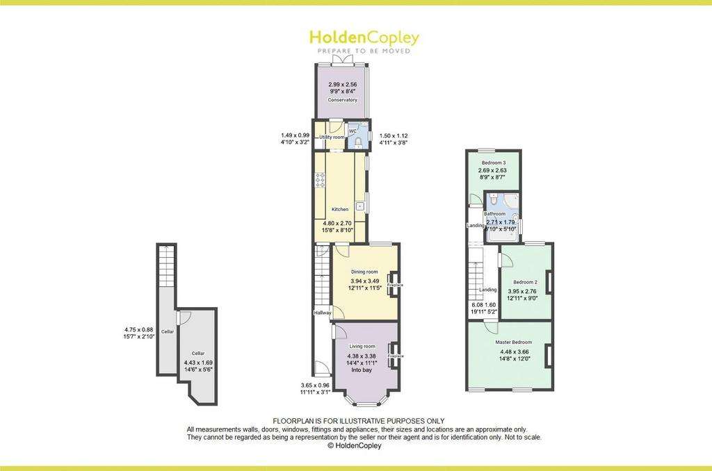 3 bedroom terraced house for sale - floorplan