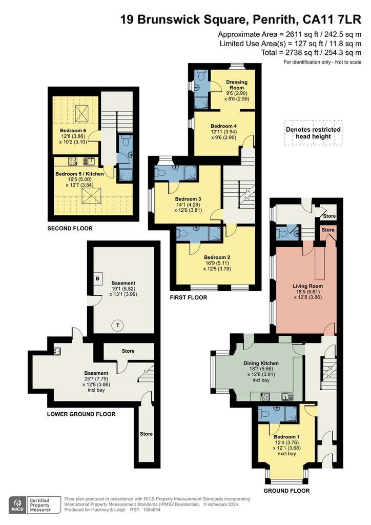 6 bedroom end of terrace house for sale - floorplan