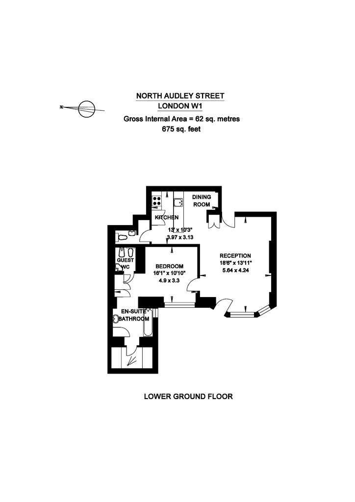 1 bedroom flat to rent - floorplan