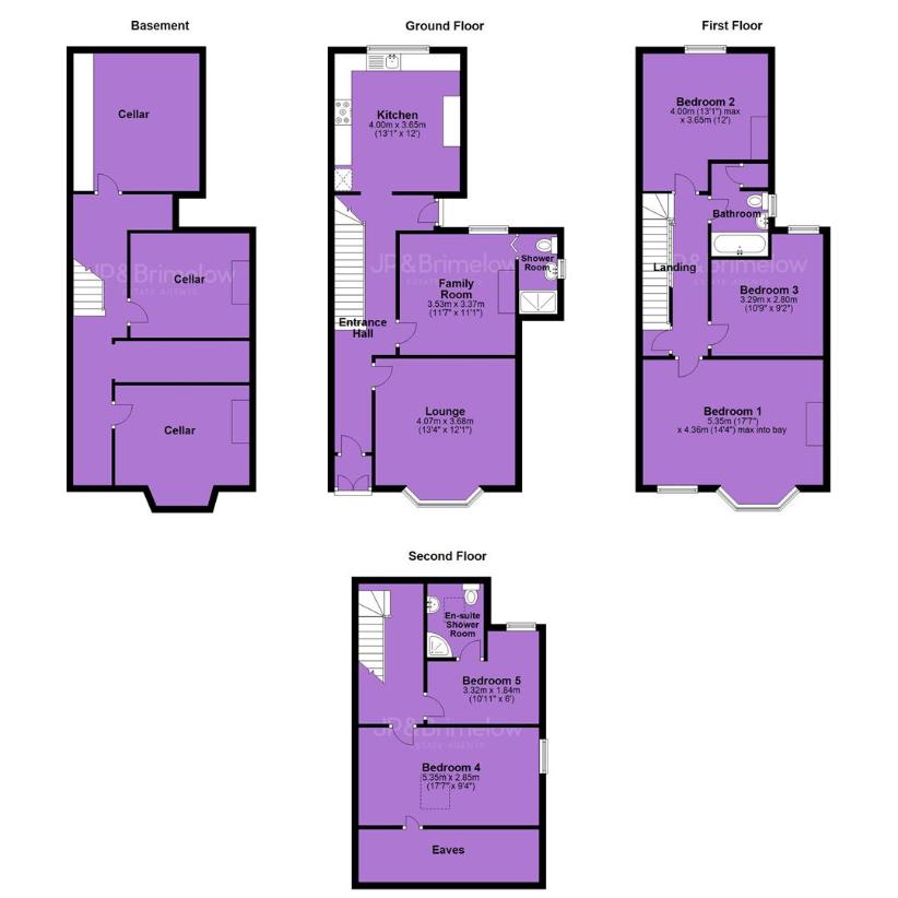 5 bedroom semi-detached house for sale - floorplan