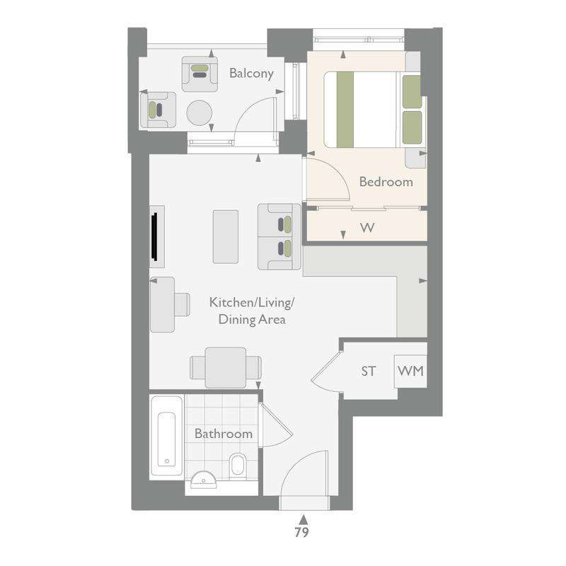 Studio flat for sale - floorplan