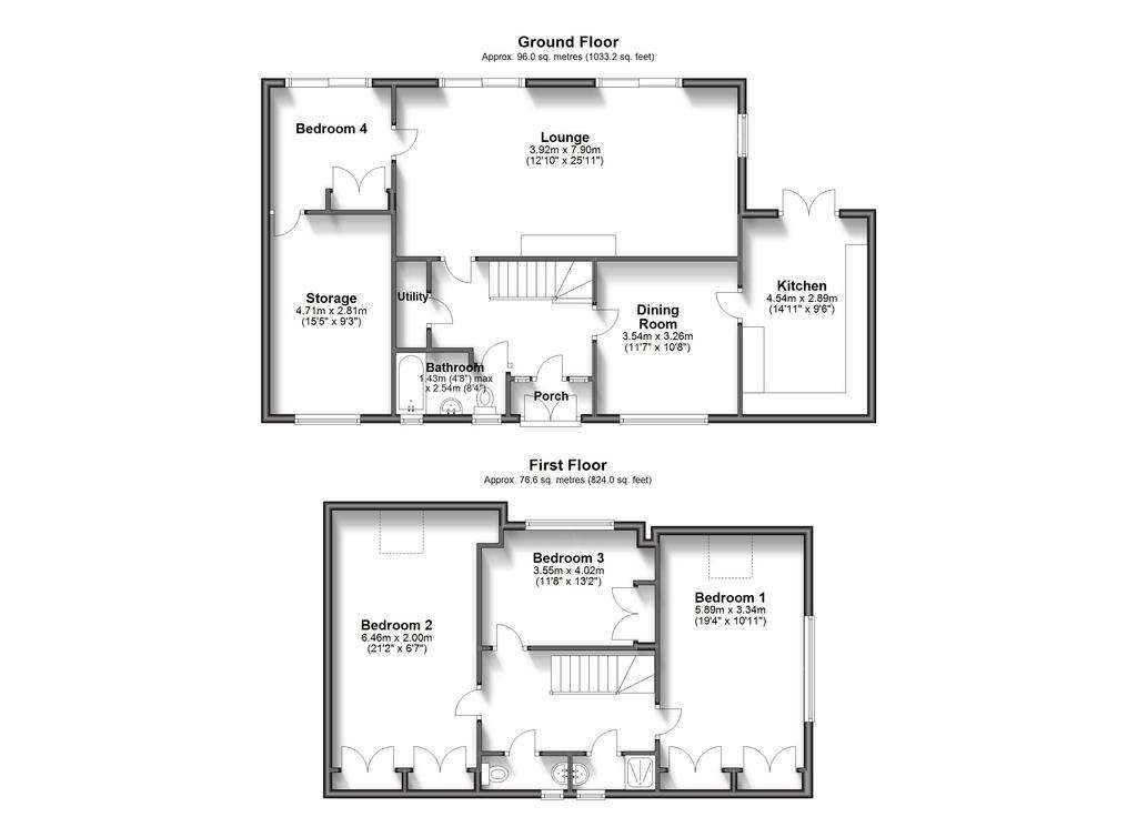 4 bedroom chalet to rent - floorplan