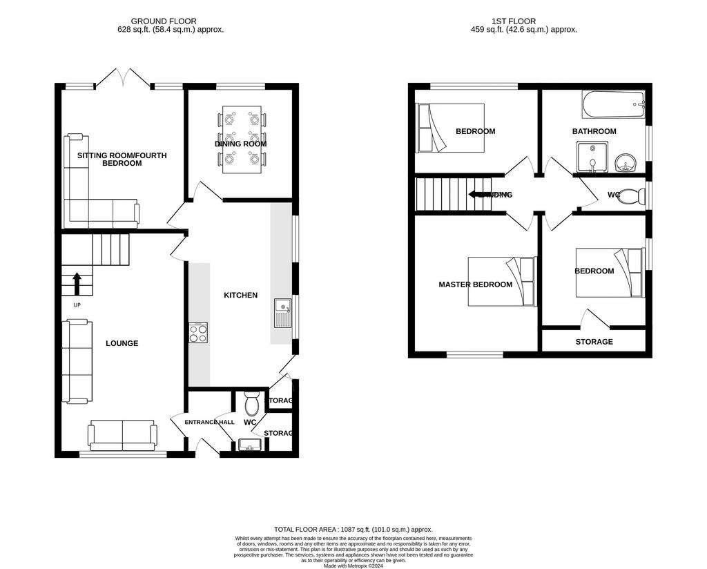 3 bedroom semi-detached house for sale - floorplan