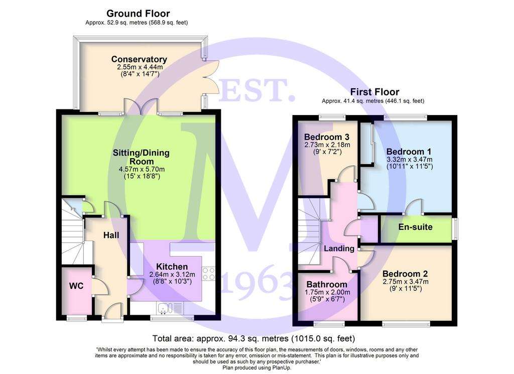 3 bedroom terraced house for sale - floorplan