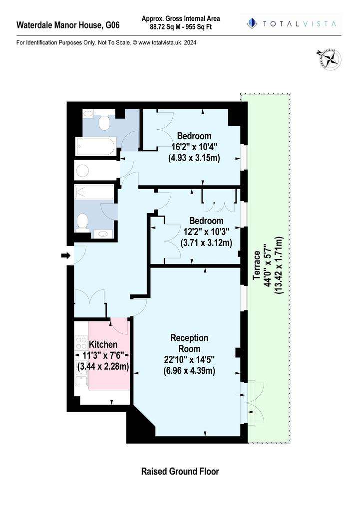 2 bedroom flat to rent - floorplan