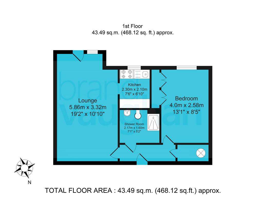 1 bedroom flat for sale - floorplan