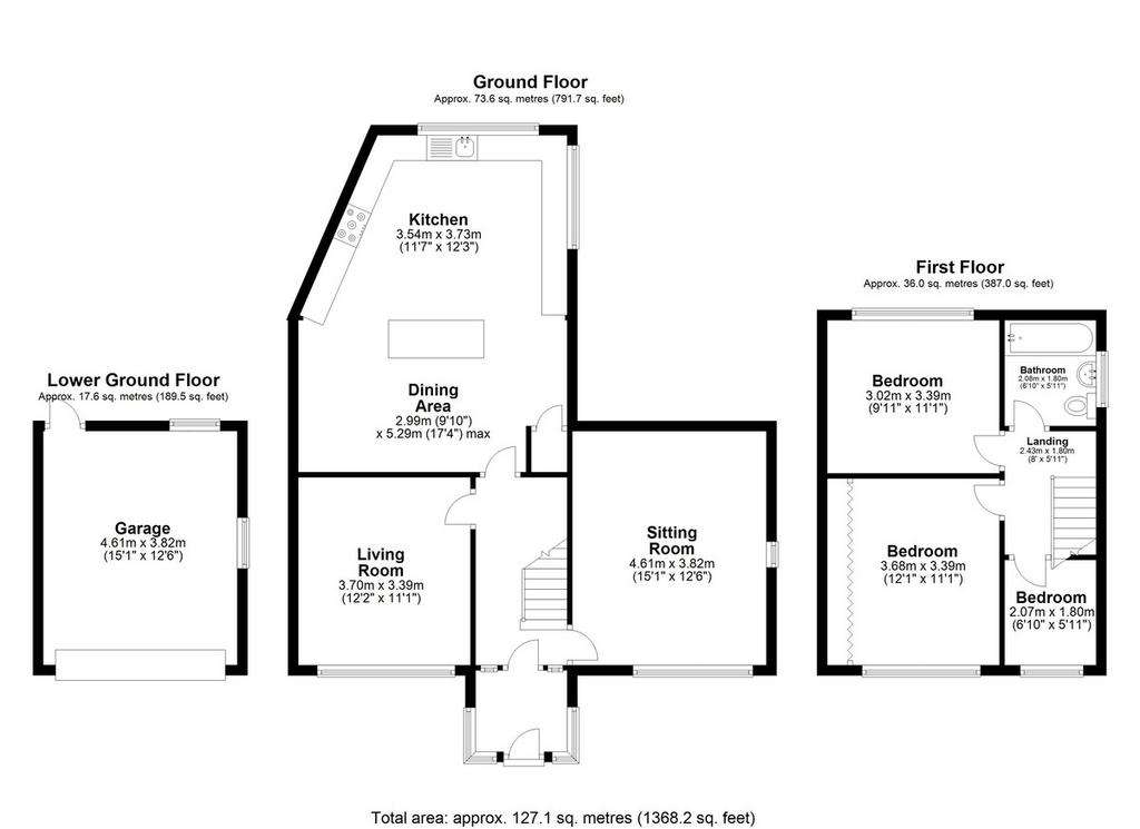 3 bedroom semi-detached house for sale - floorplan