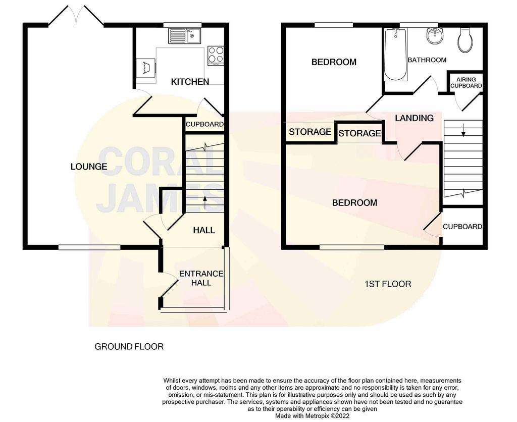 2 bedroom village house to rent - floorplan
