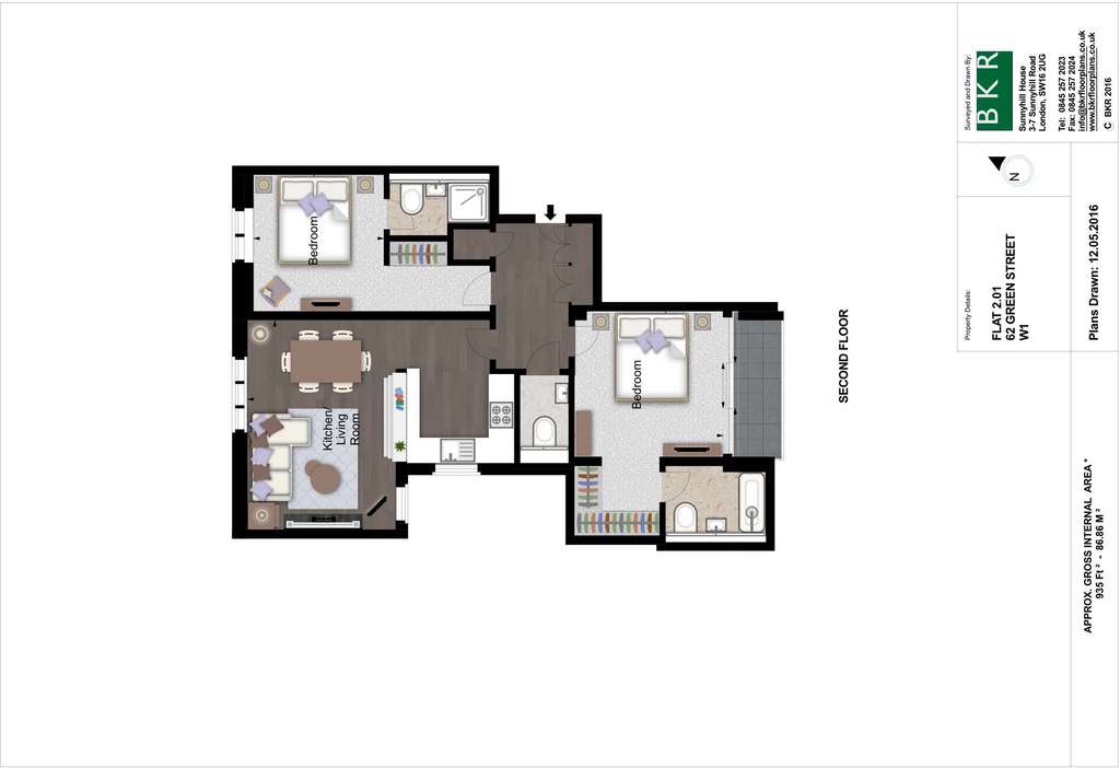 2 bedroom flat to rent - floorplan