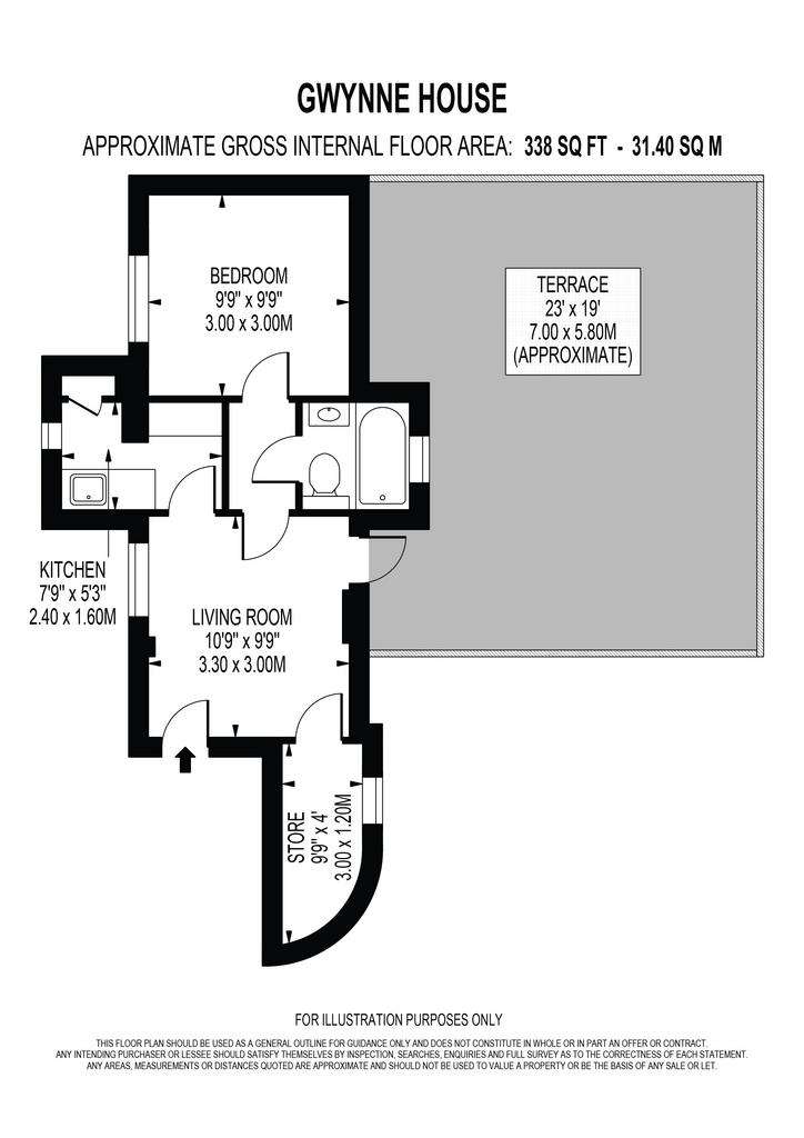 1 bedroom flat to rent - floorplan