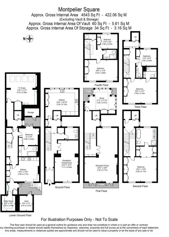 6 bedroom terraced house to rent - floorplan