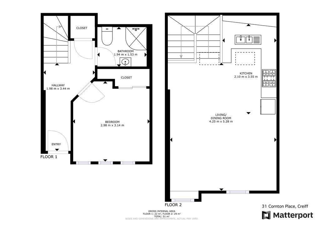 1 bedroom terraced house for sale - floorplan