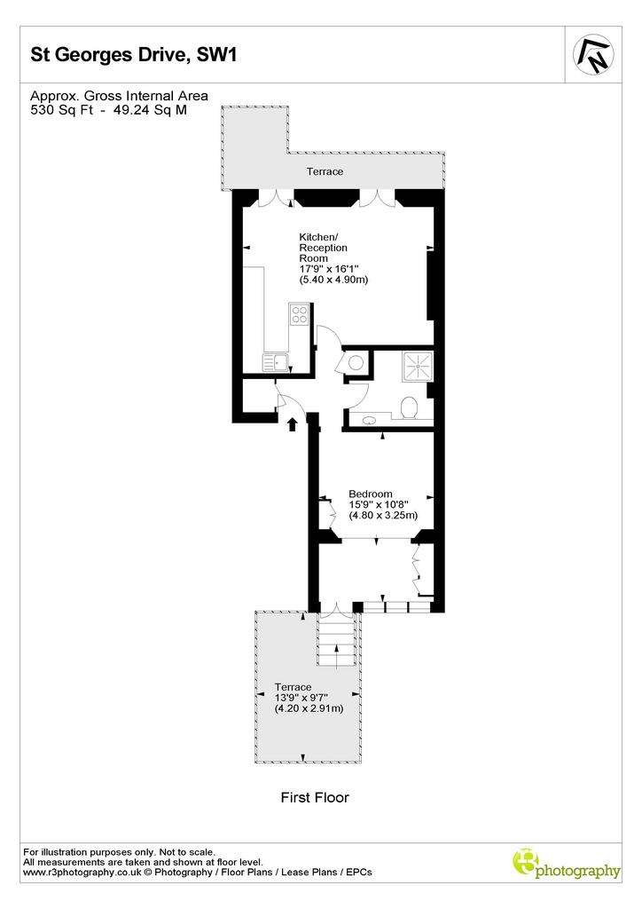 1 bedroom flat to rent - floorplan