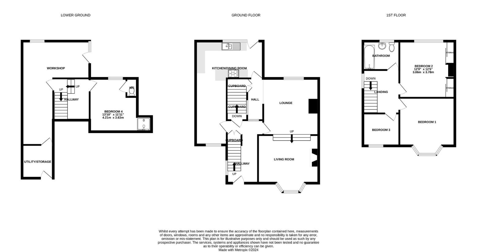 4 bedroom semi-detached house for sale - floorplan