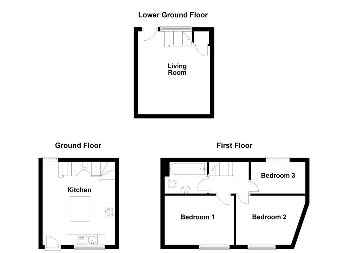 3 bedroom terraced house for sale - floorplan