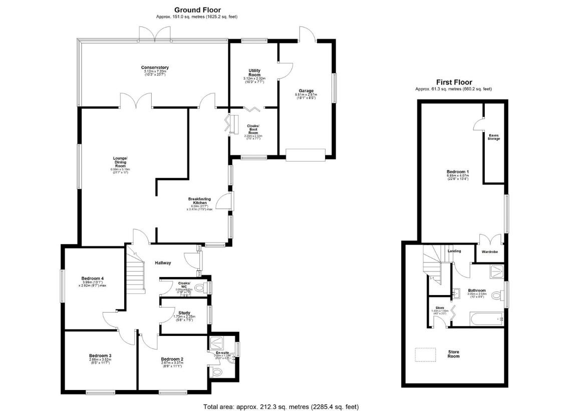 4 bedroom bungalow for sale - floorplan