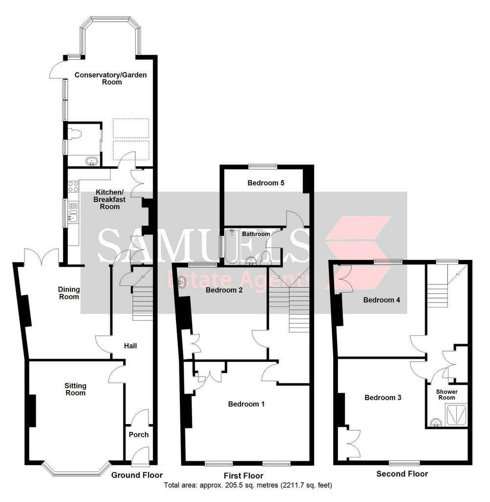 5 bedroom town house for sale - floorplan