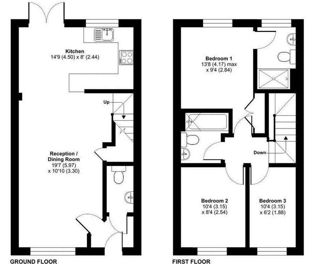 3 bedroom semi-detached house for sale - floorplan