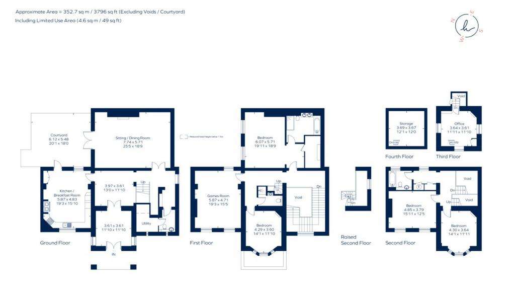 5 bedroom town house to rent - floorplan