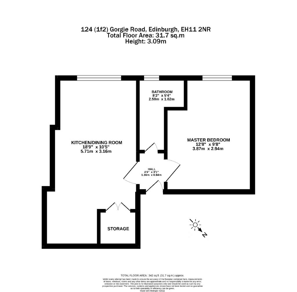 1 bedroom flat to rent - floorplan